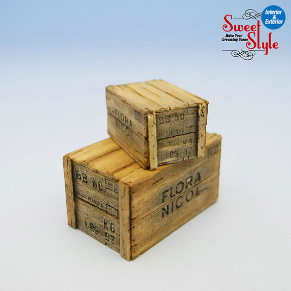 Caja de madera set C - 2 piezas: Kobani kit sin pintar 1:24 ss-012