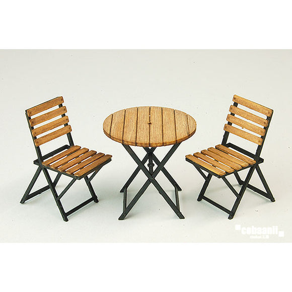 Mesa y sillas de jardín de hierro: Cobani kit sin pintar 1:24 SS-031