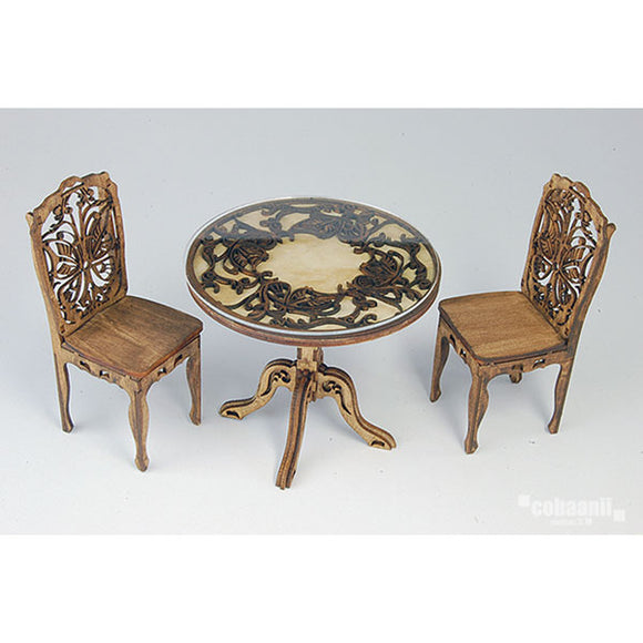 European antique desk and chair: Cobani unpainted kit 1:12 WF-018