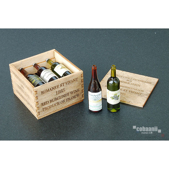 Botella de vino y caja de madera : Cobani kit sin pintar escala 1:12 WF-022