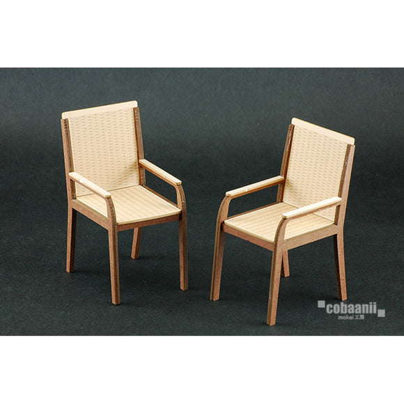 Rattan chairs (2 pairs): Cobani unpainted kit 1:12 scale WF-029