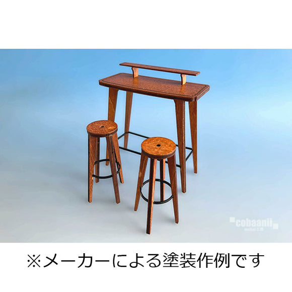 Bar Counter and Counter Chair : cobaanii Unpainted Kit 1:12 WF-031