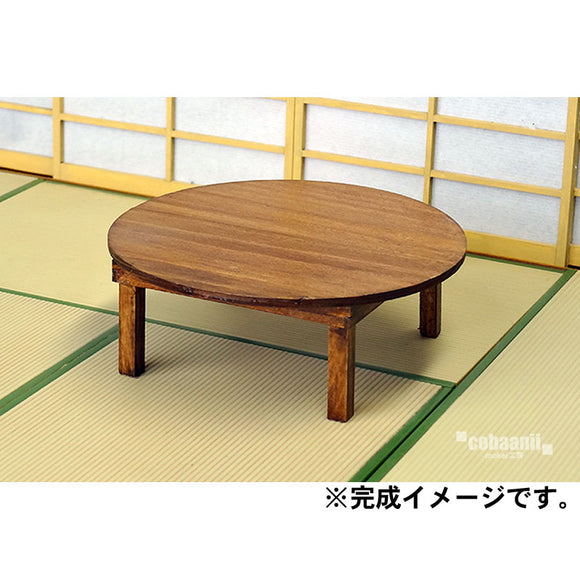 Japanese Cypress Round Chabudai: Cobani Unpainted Kit 1:12 Scale WZ-009