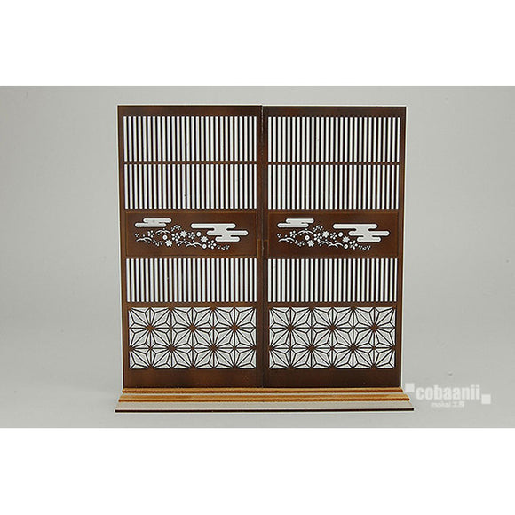 Puerta de celosía con patrón japonés 2: Cobani Kit sin pintar escala 1:12 WZ-016