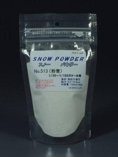 Powdery material Snow powder (0.2-0.4 mm) Powder snow (for N): Molin material N (1:150) 513