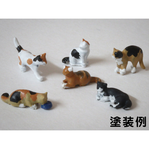 Set of 6 cats : Baioudou HO (1:83) unpainted kit FI-022-83U