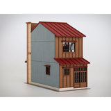 Signboard Architecture of 3 Houses in a Row A Color Ver. : Baioudou HO (1:80) Pre-Painted Kit ST-003-80C