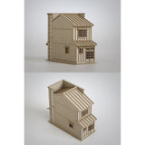 Signboard Architecture of 3 Houses in a Row B : Baioudou N (1:150) Unpainted Kit ST-004-15U