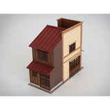 Signboard Architecture of 3 Houses in a Row B Color Ver. : Baioudou HO (1:80) Pre-Painted Kit ST-004-80C