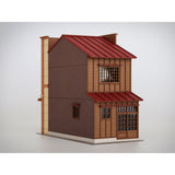 Signboard Architecture of 3 Houses in a Row B Color Ver. : Baioudou HO (1:80) Pre-Painted Kit ST-004-80C