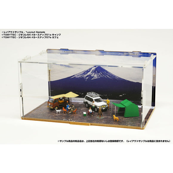 CMDP-064-005 Lakeside campsite with a view of Mt. Fuji (outside dimensions: W271 x D168 x H135mm) : Hakoniwa Giken, Aassembly required display case 1:64