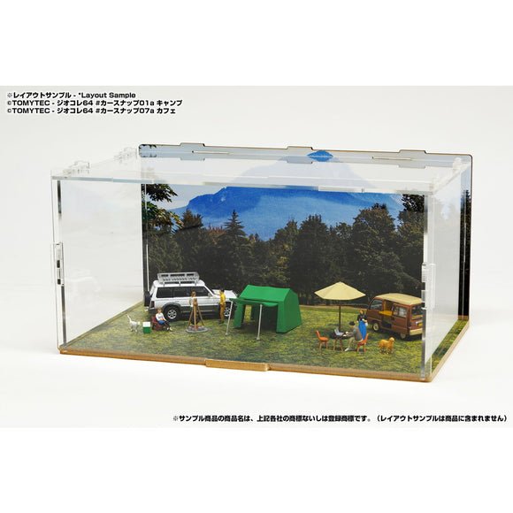 CMDP-064-006 Forest campsite (outer dimensions W271xD168xH135mm) : Hakoniwa Giken, Aassembly required display case 1:64