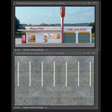 CMDP-064-009 Gas station parking lot (outer dimensions: W 271 x D 168 x H 135 mm) : Hakoniwa Giken, Aassembly required display case 1:64