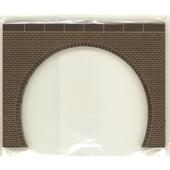 Tunnel portal brick, double track, brown, white joints, 2 pieces : Popopro, N (1:150) MS-002SA