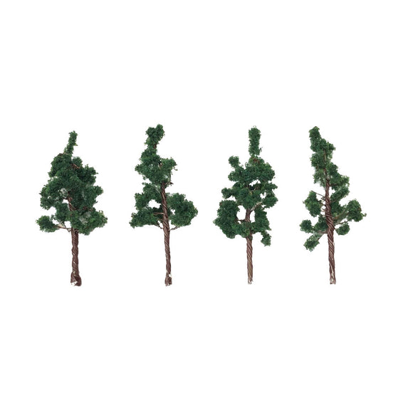 Trees - Dark Green - 50mm - 4pcs : Popo Pro - Finished - Non-scale MT-006