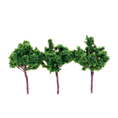 Árboles de hoja ancha - Verde oscuro - 70 mm - Paquete de 3 : Popo Pro - Terminado - Sin escala MT-015