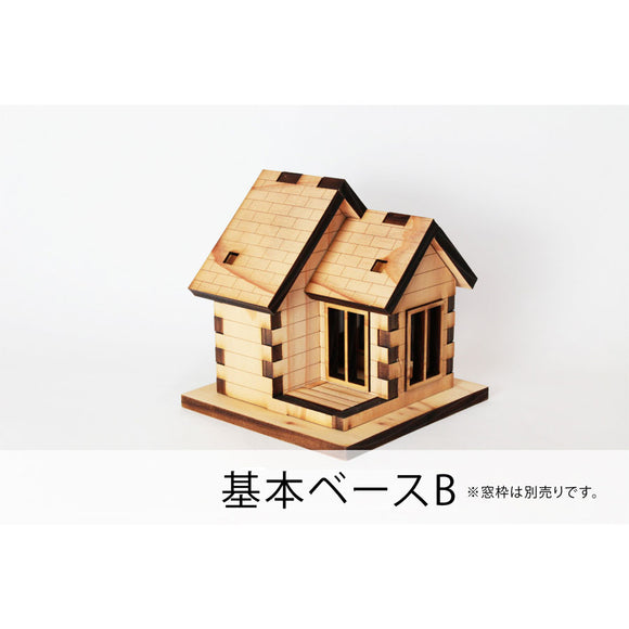 Small Wooden House Basic Base B : YES Workshop Unpainted Kit Non-scale No.02