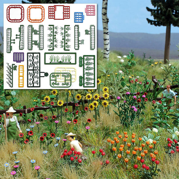 Conjunto de flores y plantas: Kit de montaje de arbustos HO(1:87) 1258