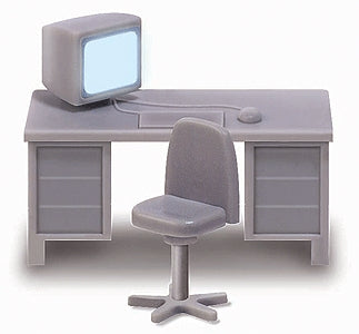 Office desk and 4 chairs set (2 LED set): Bush, complete HO(1:87) 5402