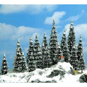 Snow-covered fir trees, 30-60mm, pack of 20: complete bushes 6566