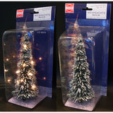 Árbol de Navidad cubierto de nieve con luces, altura 20 cm: arbusto completo 8624