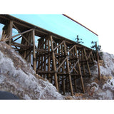 Caballete de madera (puente de madera) calibre 16,5 mm: pantalla Crane Hill prepintada HO (1:87)