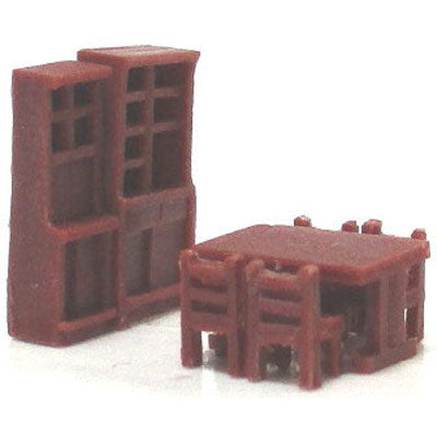 Mesa de comedor (marrón): YSK kit sin pintar N (1:150) Ref. 391