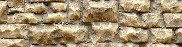 Muro de piedra, pilotes en bruto, material blando (piedra mediana) 33 x 8,5 cm: Chuuchi kit pintado, sin escala 8252