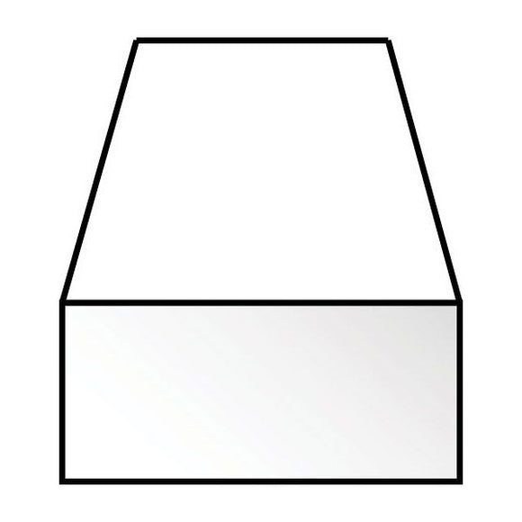 Square bar 0.25 x 4.0 x 350 mm: Evergreen plastic material, non-scale 107