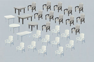 花园椅子和桌子：Farrer 组装套件（塑料）HO(1:87) 180439