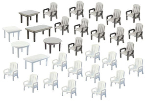 6 tables and 24 chairs in the courtyard: Farrer unpainted kit N(1:160) 272441