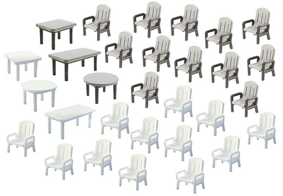 6 mesas y 24 sillas en el patio: Farrer kit sin pintar N(1:160) 272441