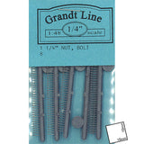 Tuercas cuadradas, pernos, arandelas con y sin arandelas planas de 0,7 mm: kit Grantline sin pintar O(1:48) 0008