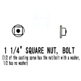 Square nuts, bolts, washers with and without washers 0.7mm flat: Grantline unpainted kit O(1:48) 0008