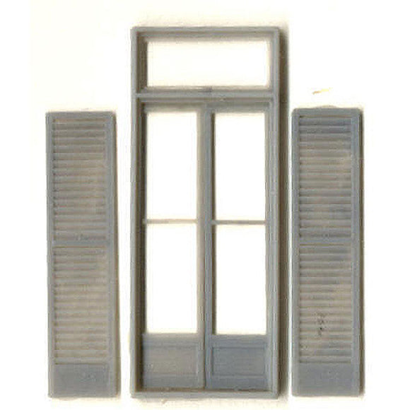 Balcony doors and shutters: Grantline unpainted parts O(1:48) 3506