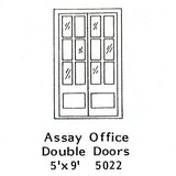 Puerta de madera Puerta doble para oficina: Grant Line Kit sin pintar (Piezas) HO(1:87) 5022