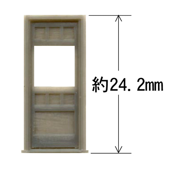 Wooden door with window: Grant Line unpainted kit (parts) HO (1:87) 5028