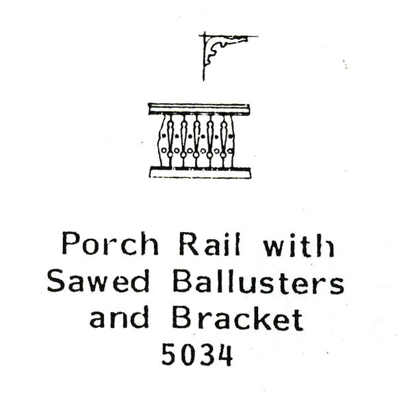 Wooden Handrail Porch Rail : Grantline Unpainted Kit (Parts) HO(1:87) 5034