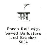 Wooden Handrail Porch Rail : Grantline Unpainted Kit (Parts) HO(1:87) 5034