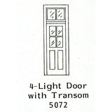 Wooden door with light window: Grant Line unpainted kit (parts) HO (1:87) 5072