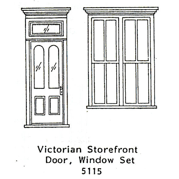 Wooden Door Victorian Shopfront Assembly : Grant Line Unpainted Kit (Parts) HO(1:87) 5115