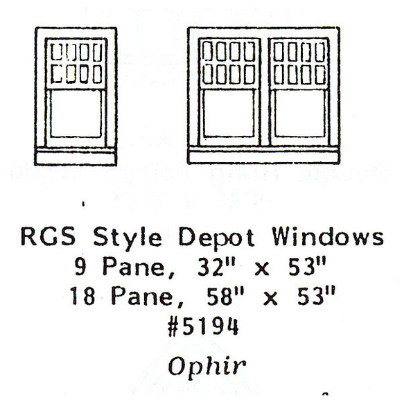 Ventana de estilo occidental Marco de ventana Estilo RGS: Línea Grant Kit sin pintar (piezas) HO(1:87) 5194
