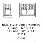 Western Style Window Window Frame RGS Style: Grant Line Unpainted Kit (Parts) HO(1:87) 5194