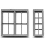Ventana de estilo occidental Juego de marcos de ventana de estilo RGS: Grant Line Kit sin ensamblar (piezas) HO(1:87) 5196