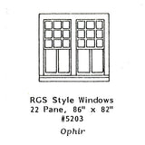 Western Style Window Window Frame RGS Style Double Glazed Window : Grant Line Unpainted Kit HO(1:87) 5203