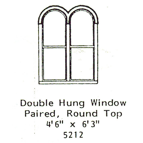 Ventana de estilo occidental Marco de ventana Parte superior redonda: Línea Grant Kit sin pintar (piezas) HO(1:87) 5212