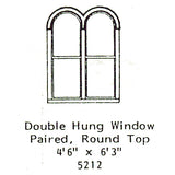 Western Style Window Window Frame Round Top: Grant Line Unpainted Kit (Parts) HO(1:87) 5212