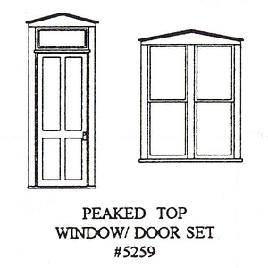 Western Style Window Triangular Roof Window and Door Set : Grantline Unpainted Kit (Parts) HO(1:87) 5259