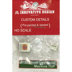 Máquina de refrescos tipo cofre 7UP (máquina expendedora de jugos): JL Diseño innovador Producto terminado HO (1:87) 733