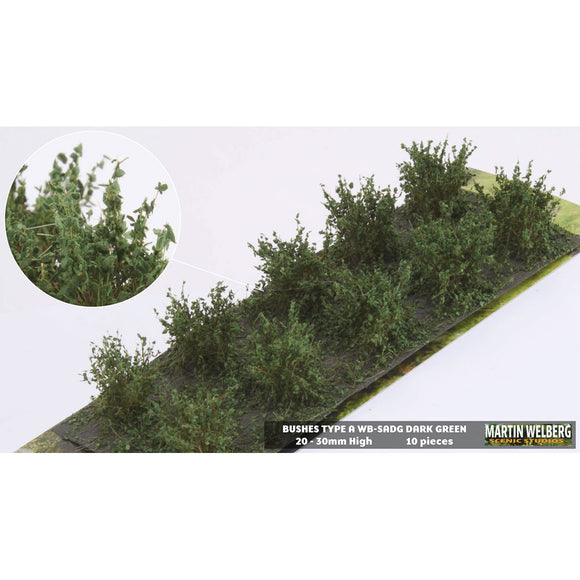 Bush A, stock type, height 20mm, dark green, 10 plants : Martin Uhlberg Non-scale WB-SADG